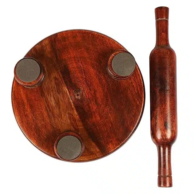 Wooden Chapati Maker Set (Brown, Set of 1)