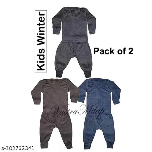 Woolen Thermal Set for Kids (Multicolor, 0-3 Months) (Set of 3)