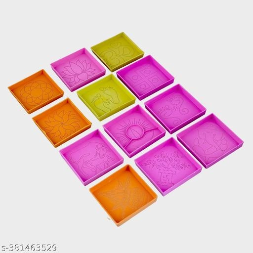 Diwali Rangoli Making Kit (Multicolor, Pack of 12)