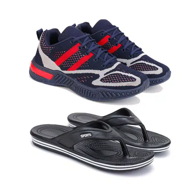 Shoes with flip flop for Men (Multicolor, 7) (Pack Of 2)