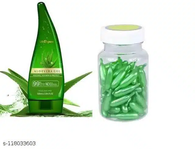 Aloe Vera Gel with Vitamin E Facial Capsules (Set of 2)