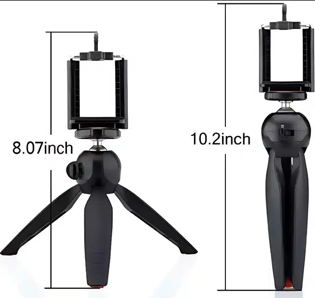 Mini Tripod for Mobile Phone with Phone Mount (Black, 10 inches)