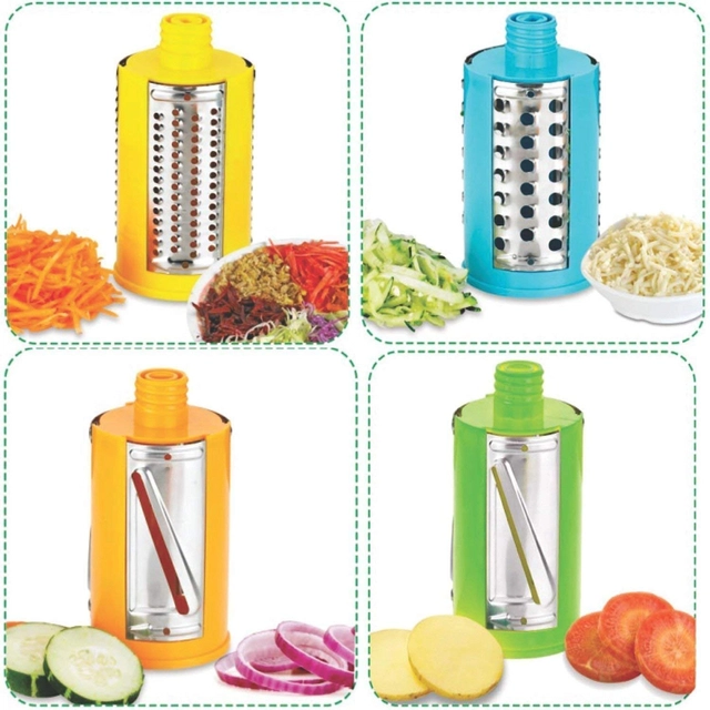 4 in 1 Drum Rotary Vegetable Cutter (Multicolor)