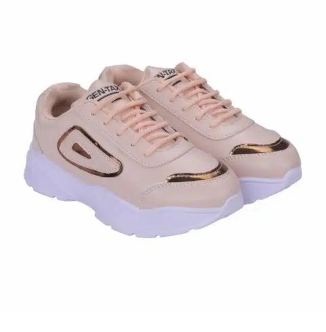 Sports Shoes for Women (Orange & Gold, 6)