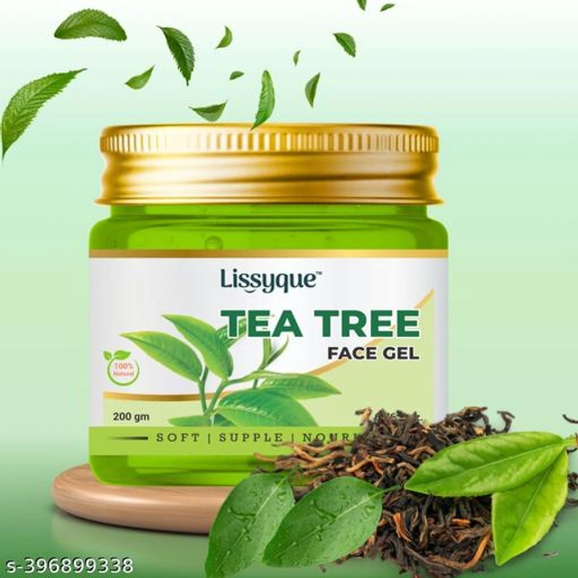  Lissyque Tea Tree Face Gel, Face And Hair, Ideal For Acne Scars, Dark Circle, Moisturising, Soothing, Multipurpose Gel - 200 gm