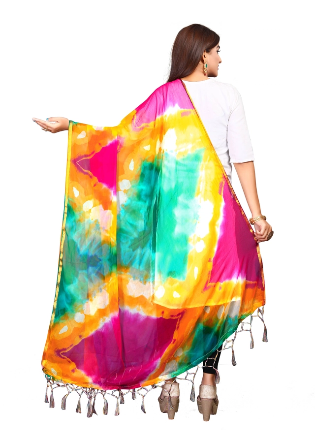 Chiffon Printed Dupatta for Women & Girls (Multicolor, 2.25 m)