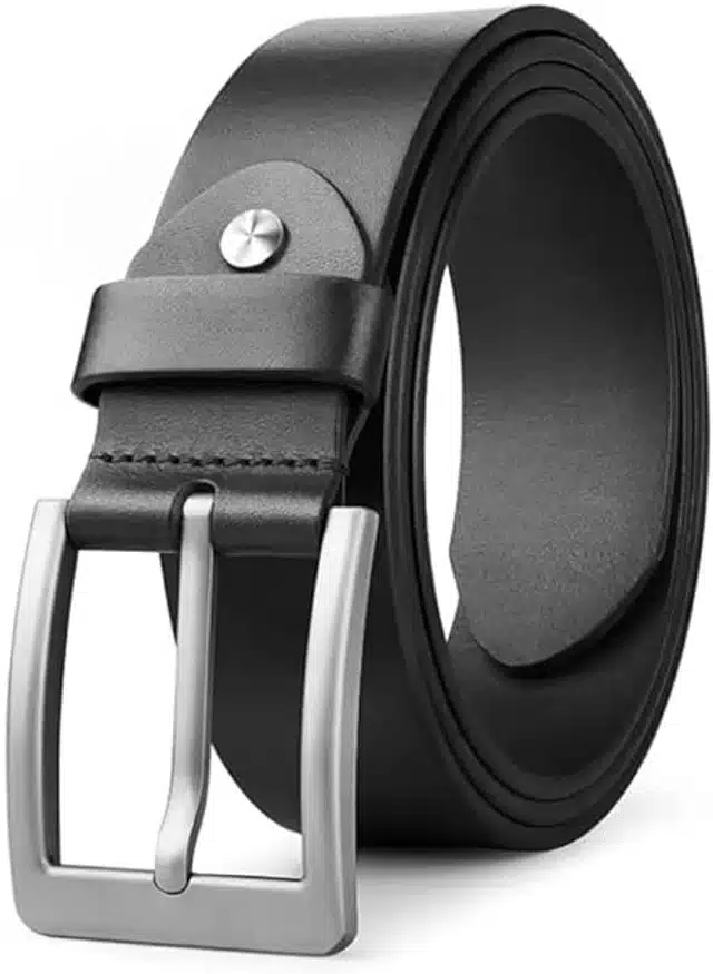 Leather Belt for Men (Black, 42)