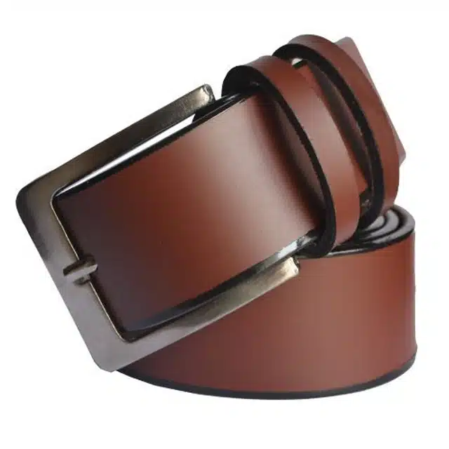 Leather Belt for Men (Brown, 42)