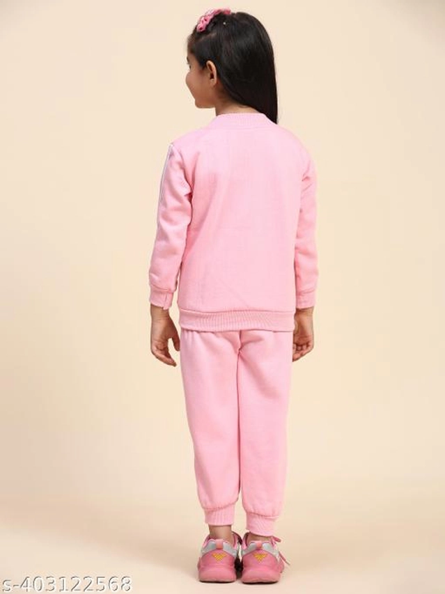 Woolen Solid Clothing Sets for Boys & Girls (Pink, 1-2 Years)