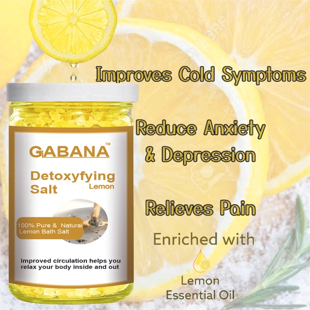 Gabana Lavender & Lemon Detoxifying Bath Salt Crystal (200 g, Set of 2)