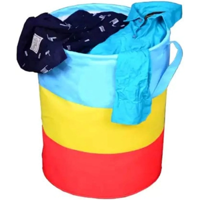 Waterproof Round Non Woven Laundry Bag (Multicolor, 45 L)