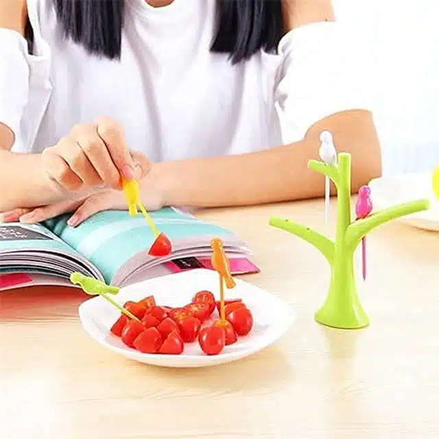 Bird Shaped fork with Tree (Multicolor)
