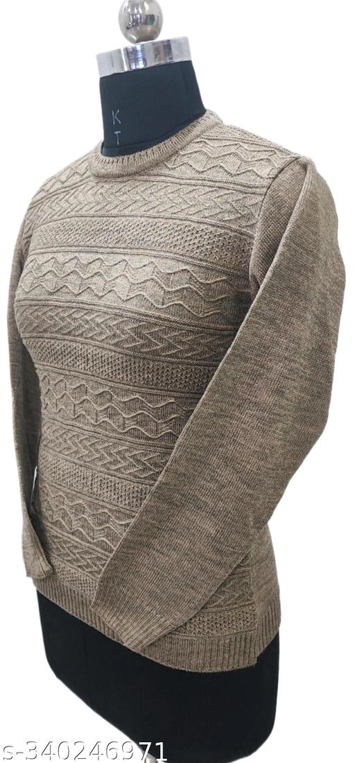 Woolen Solid Top for Women (Beige, Free Size)