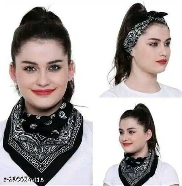 Cotton Bandana for Men & Women (Multicolor, Pack of 4)