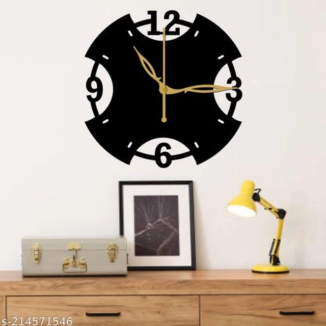 Wooden Wall Clock for Home (Black)