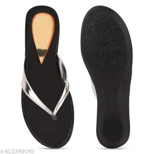 Slippers for Women (Silver & Black, 3)