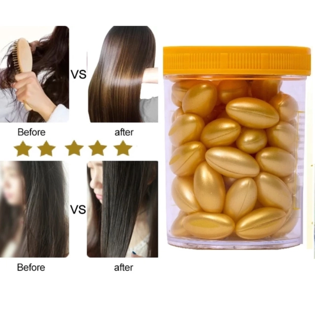 Professional Vitamin E Hair Softener Gel 60 Pcs Capsules (Set of 1)