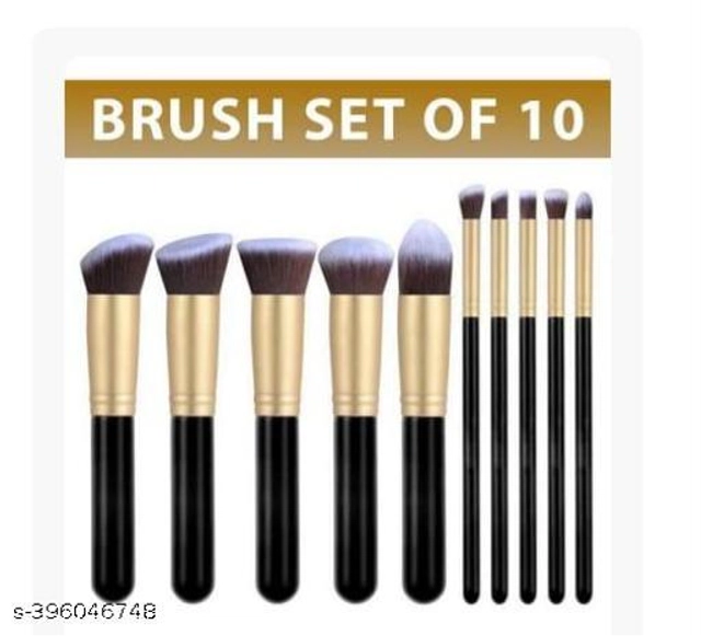 Makeup Brushes Set (Multicolor, Set of 10)