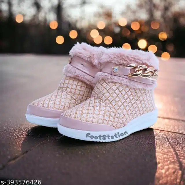 Boots for Girls (Peach, 0-4 Months)