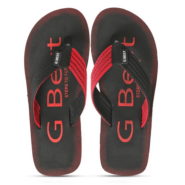 Slippers for Men (Black & Red, 6)