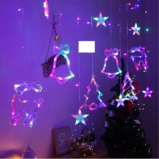 Christmas Reindeer LED Curtain Lights (Multicolor, 2.5 m)