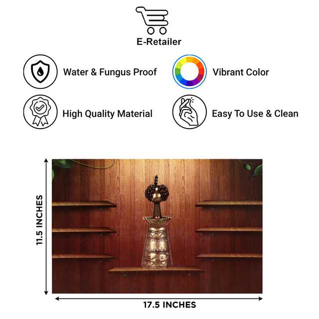 PVC Multipurpose Fridge Mat (Pack of 4) (Brown, 44X29 cm) (ER-236)