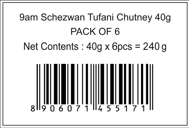 9 Am शेजवान तूफानी चटनी 6X40 g (पैक ऑफ़ 6)