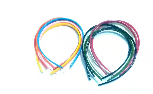 Plastic Hair Bands for Women (Multicolor, Pack of 12)