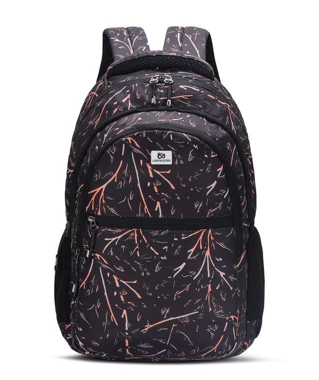 Polyester Printed Backpack for Women & Girls (Black, 32 L)