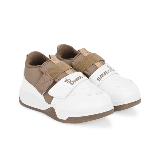 Casual Shoes for Kids (White & Tan, 7C)