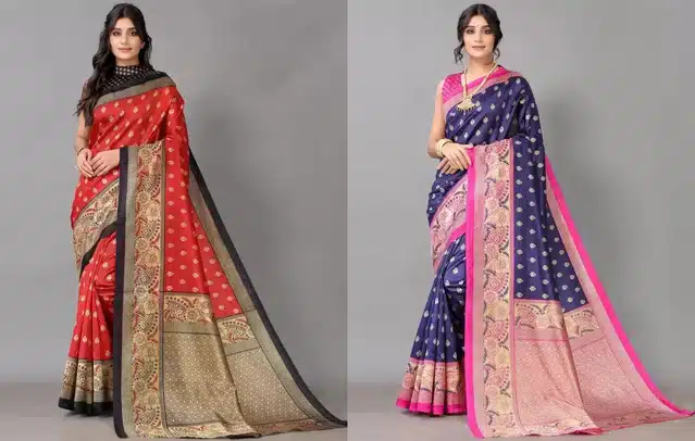 Women's Printed Sarees (Pack Of 2) (Multicolor) (V29)