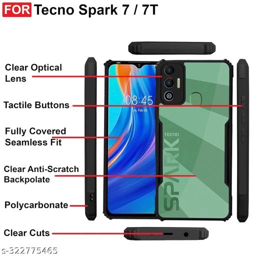 Polycarbonate Mobile Cover for TECNO SPARK 7 / 7T (Multicolor)