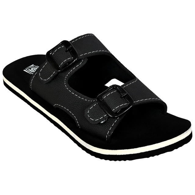 Flip Flops for Men (Black, 6)