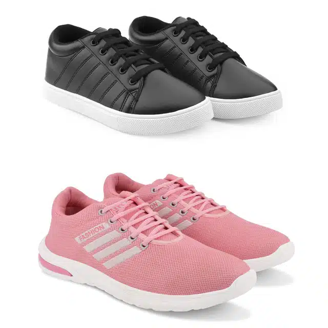 Combo of Sneakers and Sports Shoes for Women (Pack of 2) (Multicolor, 5)