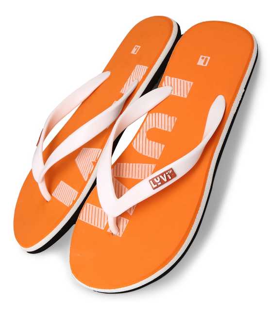 LYVI Claro Casual Slipper for Men's (Orange, 9) (M-27)