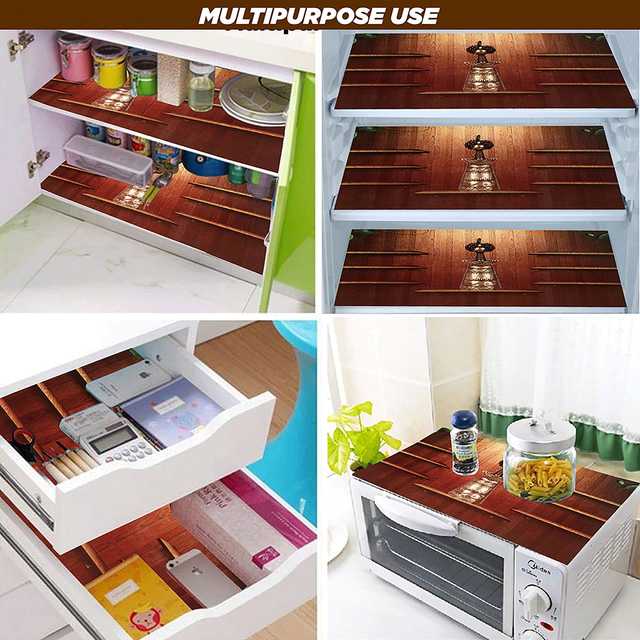 PVC Multipurpose Fridge Mat (Pack of 4) (Brown, 44X29 cm) (ER-236)