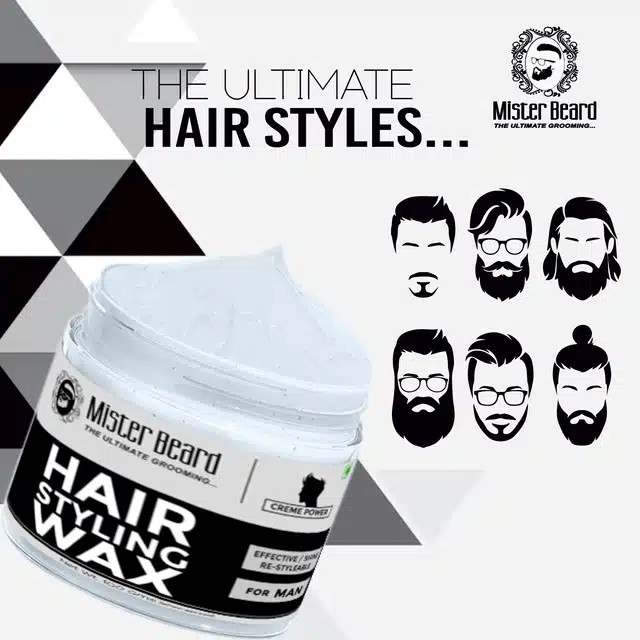 Mister Beard Hair Styling Wax Creme Powder (Pack Of 1, 100 g) (MI-18)