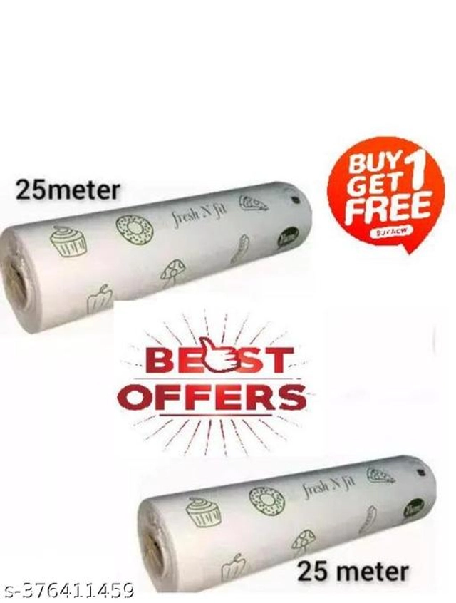 Food Wrapping Roll Paper (White, 25 m) (Pack of 2)