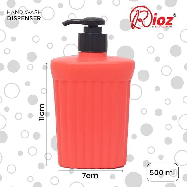 Plastic Hand Wash Dispenser Bottle (Red, 500 ml)