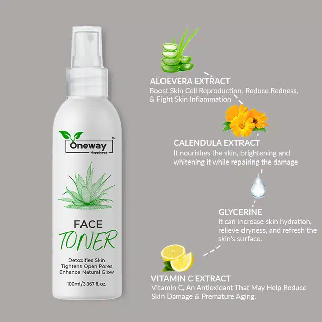 Oneway Happiness Aloe Vera Face Toner (100 ml)