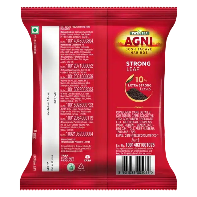 Tata Tea Agni Strong Leaf 250 g (Pouch)