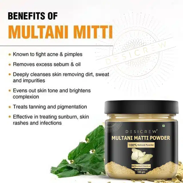 Desi Crew Natural Multani Mitti Powder (100 g)