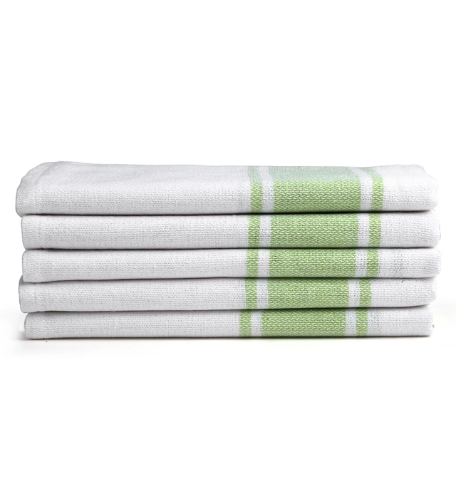 Cotton Solid Face & Hand Towels (Green, Pack of 5 ) (34x14 inches)