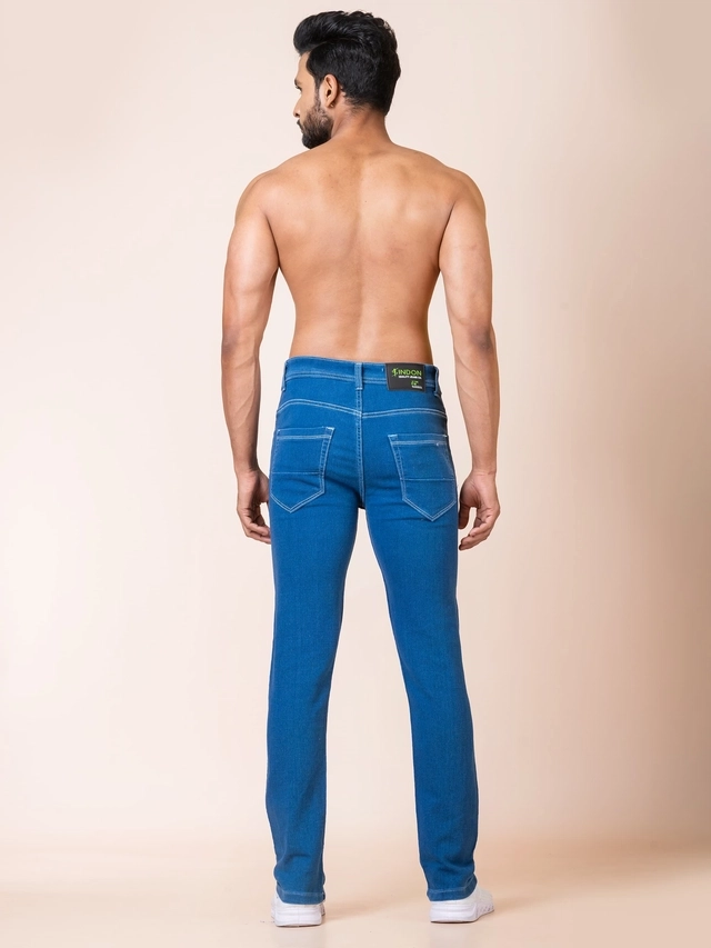 Denim Solid Jeans for Men (Blue, 28)