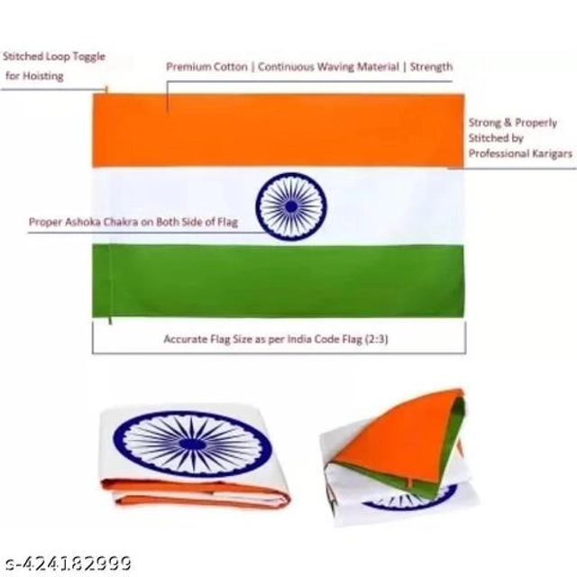 Fabric Indian Flag (Multicolor, 60x40 inches)