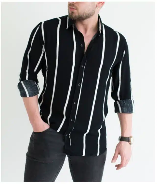 Casual Shirt for Men (Black, XL)