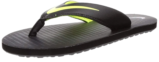 Flipflops for Men (Black & Light Green, 7)