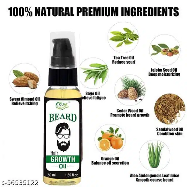 Quat Beard cum Mustache Growth Oil (50 ml)