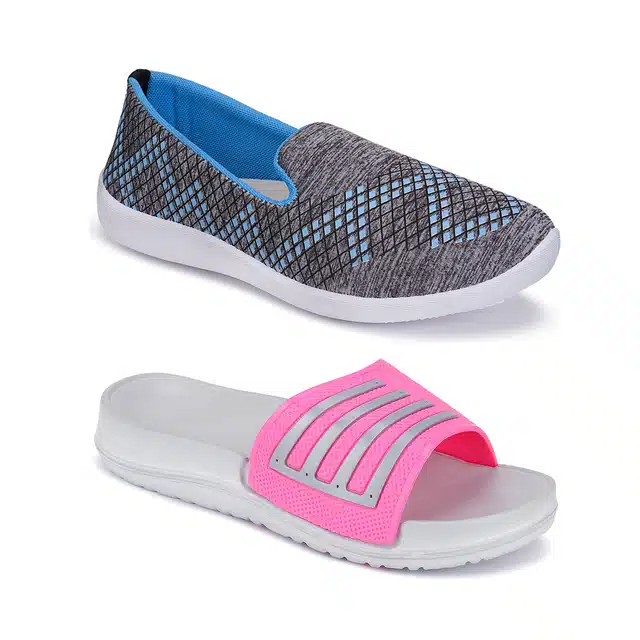 Combo of Casual Shoes & Sliders for Women (Pack of 2) (Multicolor, 5)
