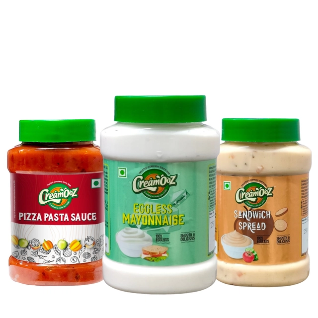 Creamooz (पिज़्ज़ा पास्ता सॉस 270 g + सैंडविच सॉस 250 g + मयोनीज़  250 g) (Pet Jar)